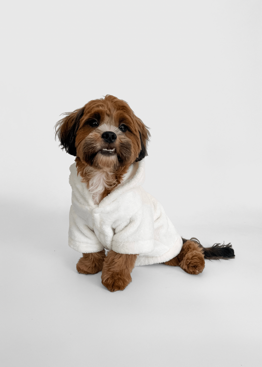 White Pet Size Cloudie® Luxe - The Cloudie Co. ultra soft cosy comfy Giant Wearable Blanket hoodie Unisex home or travel blanket hoodie travel blanket sofa blanket with sleeves hoodie blanket