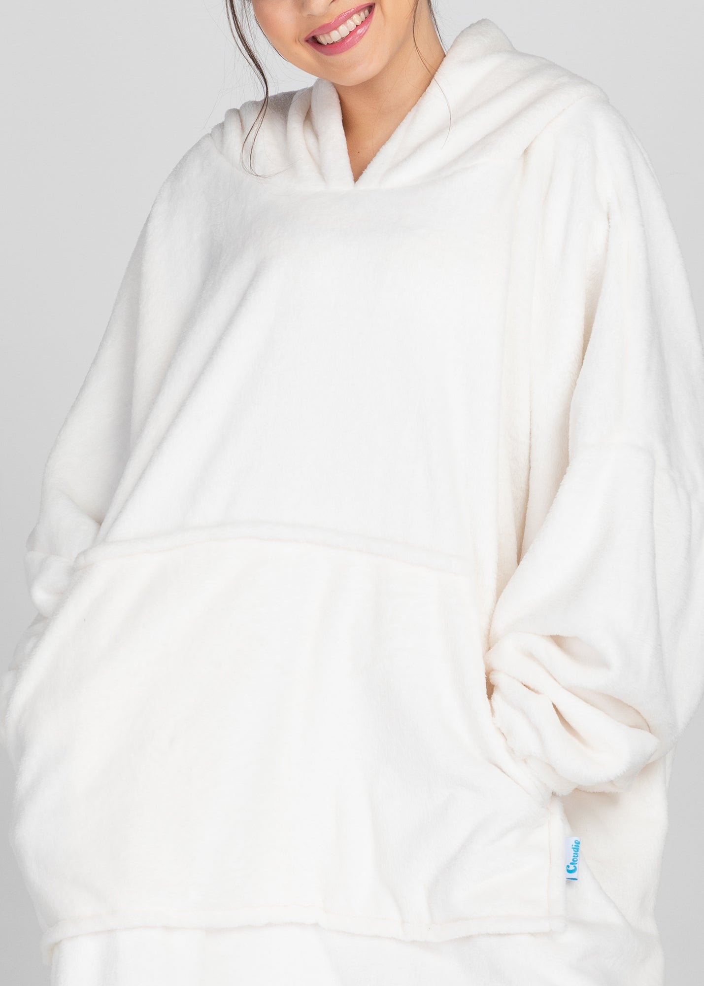 White Luxe - extra thick - The Cloudie Co. ultra soft cosy comfy Giant Wearable Blanket hoodie Unisex home or travel blanket hoodie travel blanket sofa blanket with sleeves hoodie blanket