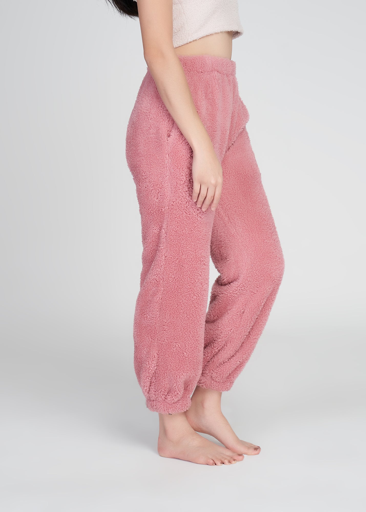 Tea Rose - Cloudie® Waist Teddy Lounge Joggers - The Cloudie Co. ultra soft cosy comfy Giant Wearable Blanket hoodie Unisex home or travel blanket hoodie travel blanket sofa blanket with sleeves hoodie blanket