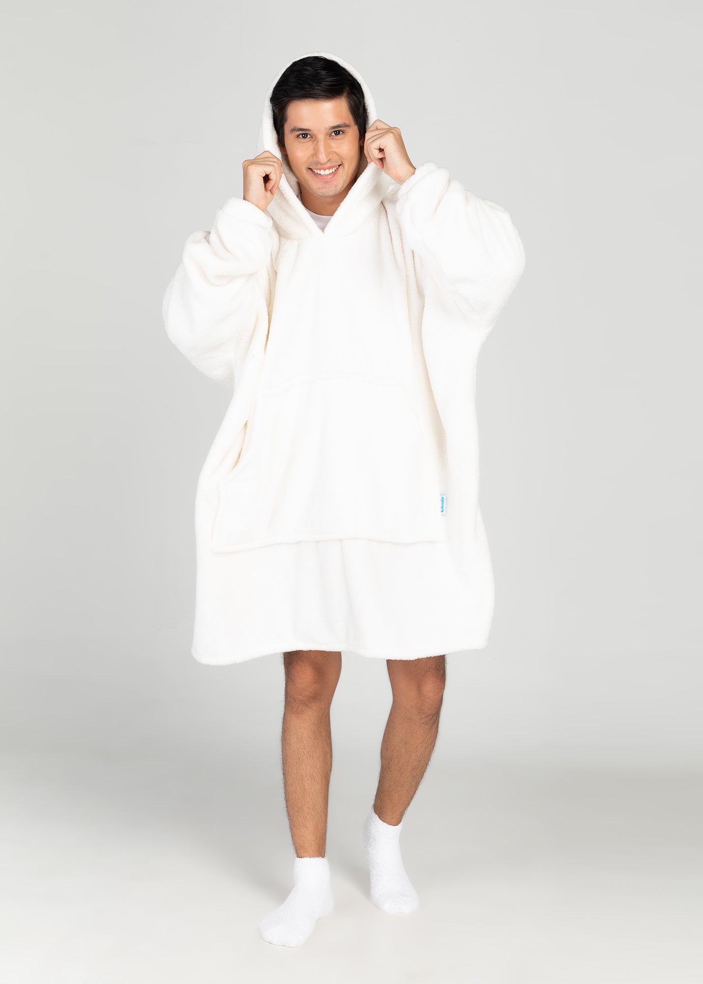 White Luxe - extra thick - The Cloudie Co. ultra soft cosy comfy Giant Wearable Blanket hoodie Unisex home or travel blanket hoodie travel blanket sofa blanket with sleeves hoodie blanket