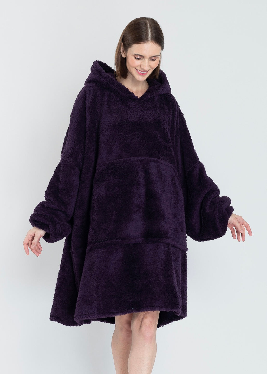 Wine Purple Cloudie® Luxe - The Cloudie Co. ultra soft cosy comfy Giant Wearable Blanket hoodie Unisex home or travel blanket hoodie travel blanket sofa blanket with sleeves hoodie blanket
